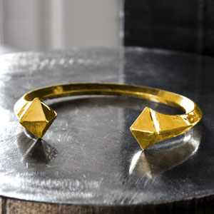 Männerarmband Oktaeder 24 Karat Gold 