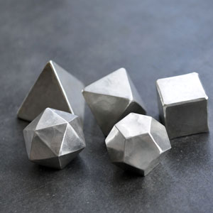 Die Fünf Platonischen Körper Silber 999 