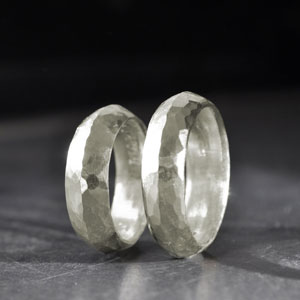 Trauringe / Partnerringe Massiv Weissgold 